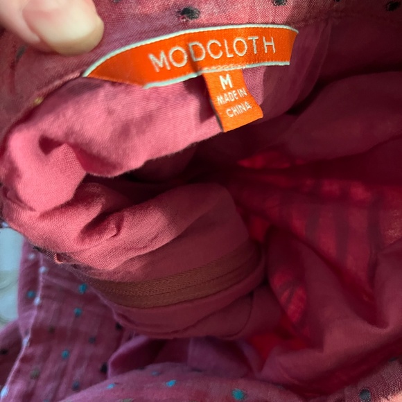 ModCloth -  Pink Polka Dot A-Line Midi Skirt – Size M - Picture 4 of 4